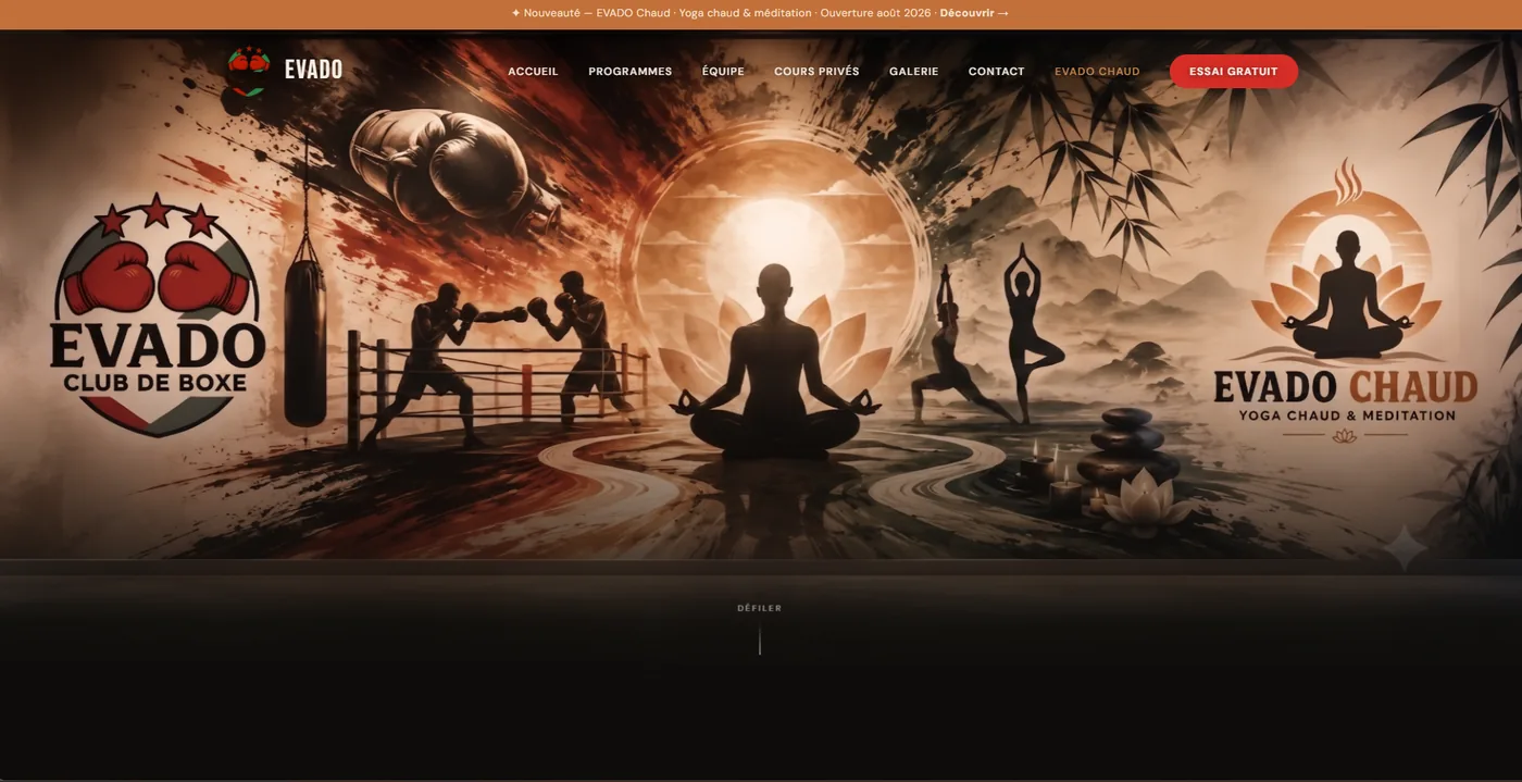 Site web du Club de boxe EVADO