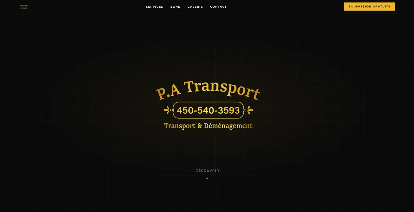 Site web de P.A Transport